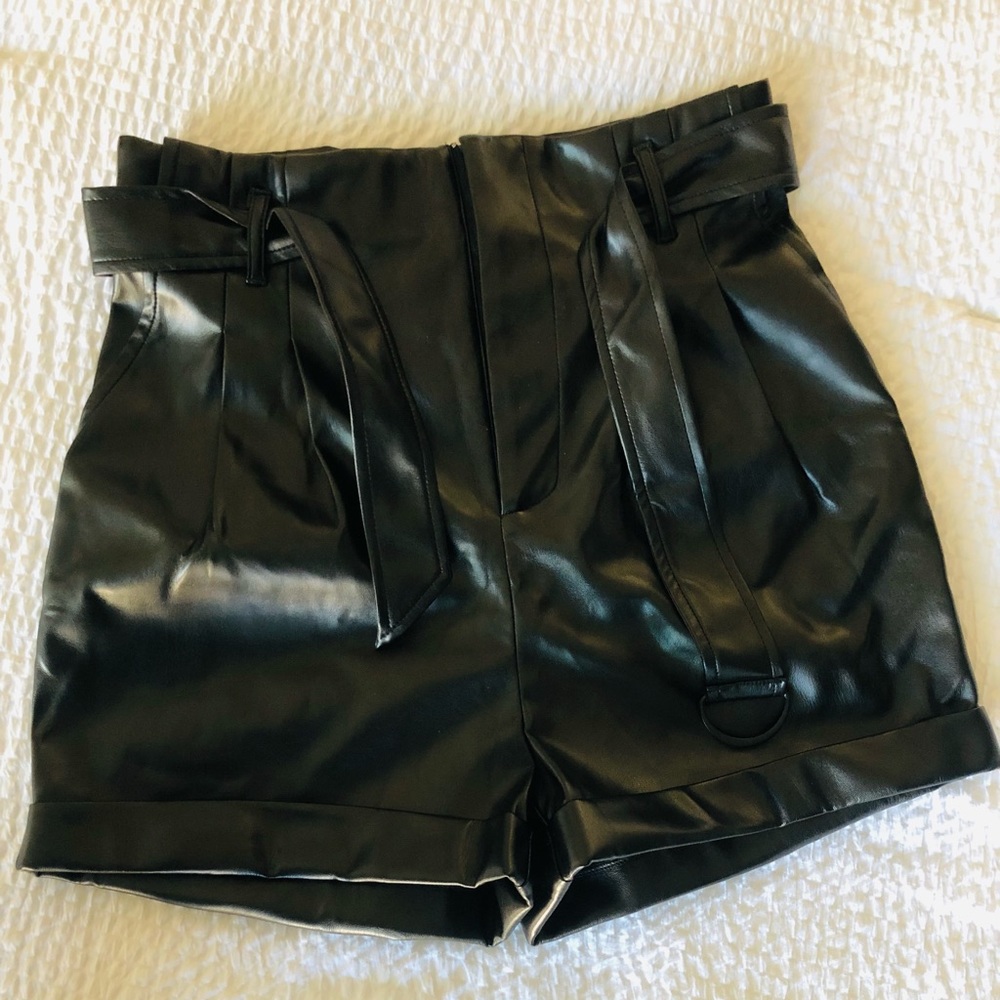 Vegan leather shorts, NWT